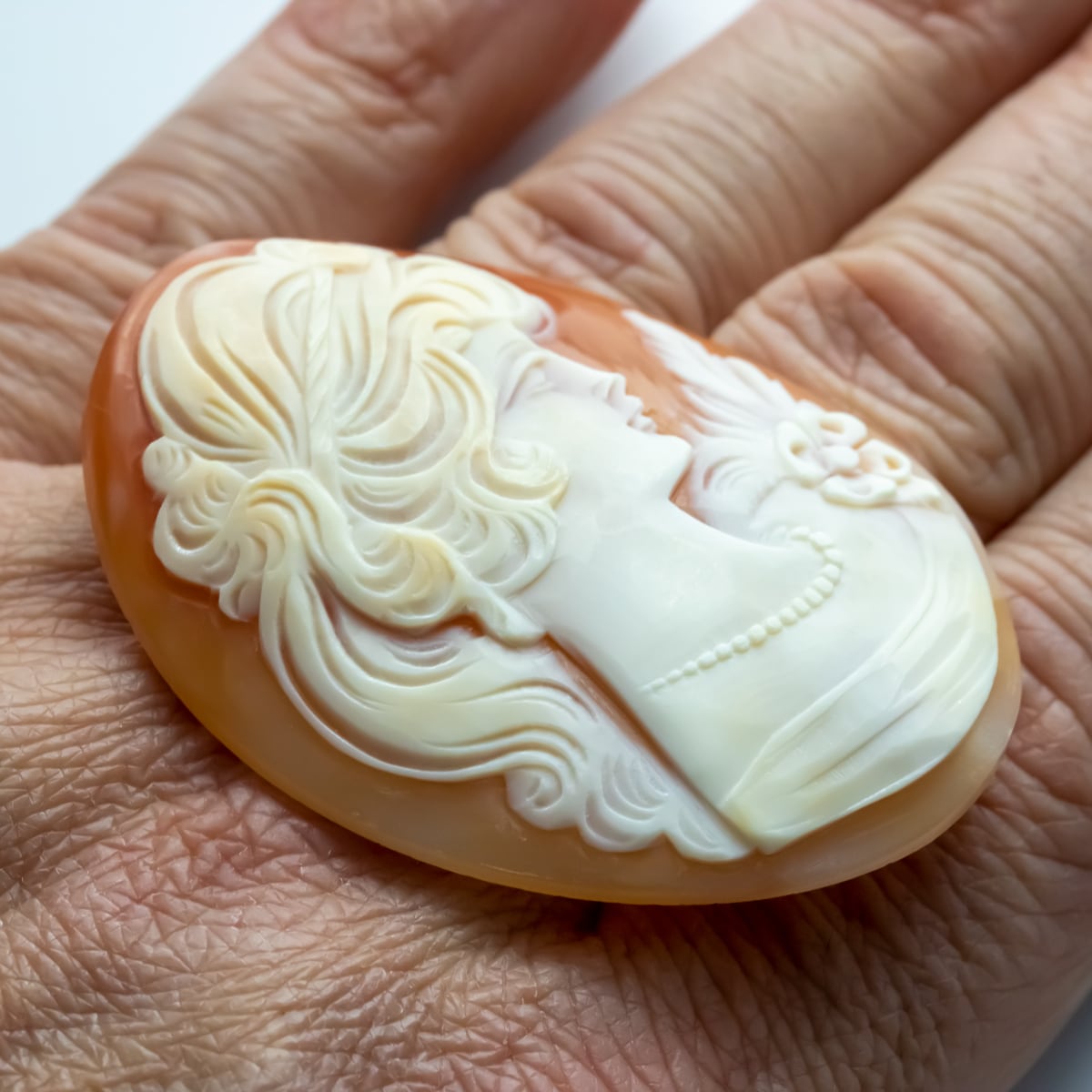 シェルカメオ 天然シェル アンティークジュエリー アクセサリー 10.7g 