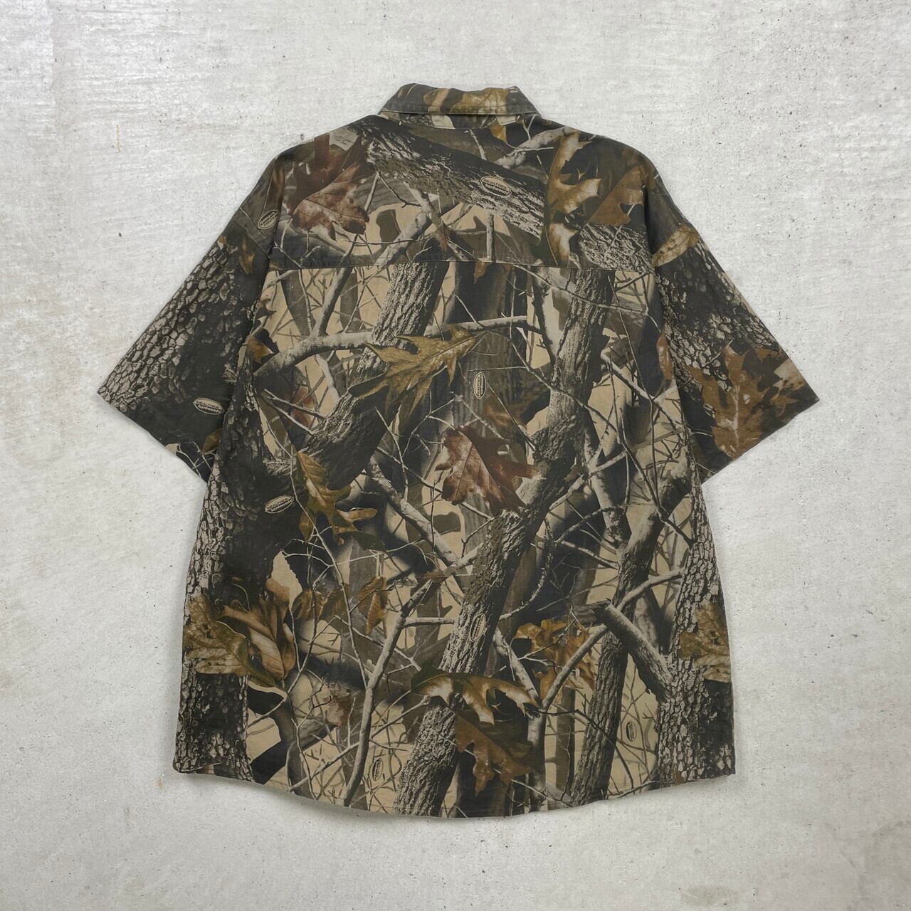 90年代 WOOLRICH ウールリッチ リアルツリー 総柄 半袖シャツ メンズXL