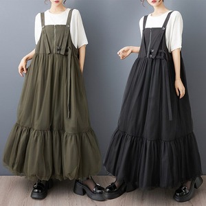 MESH PANEL ADJUSTABLE STRAP TIERED MIDI DRESS M-18819