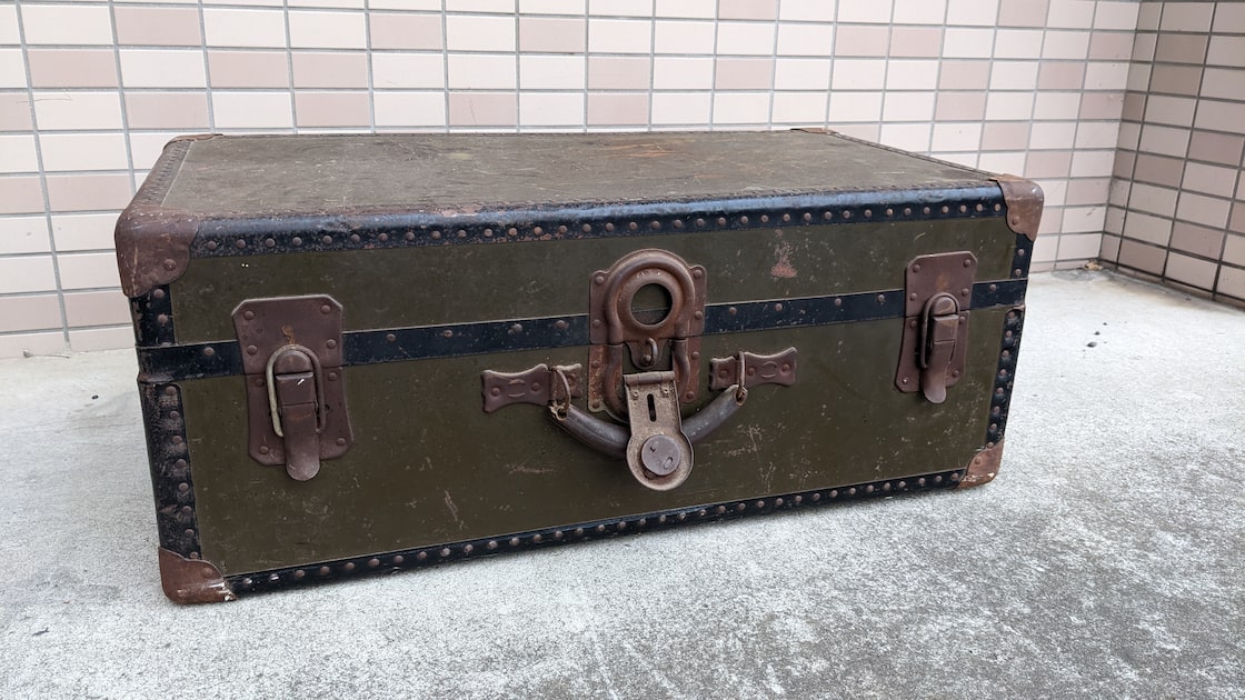 Vintage Container MetalCase TrunkCase Box ContainerBox Antique 