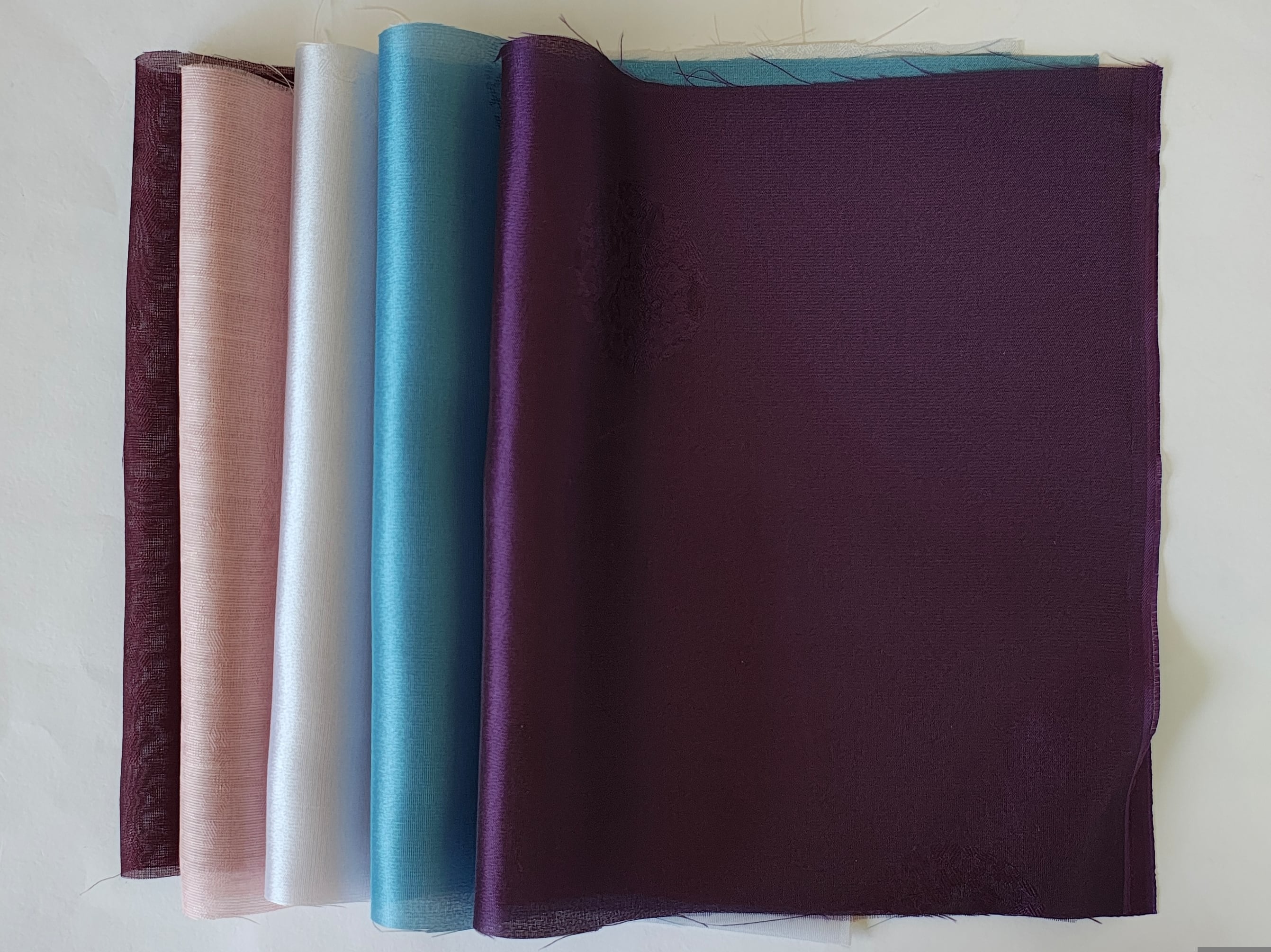 ポジャギ 苧麻 モシ布 麻布 アザーブルー size100×32cm azb-1