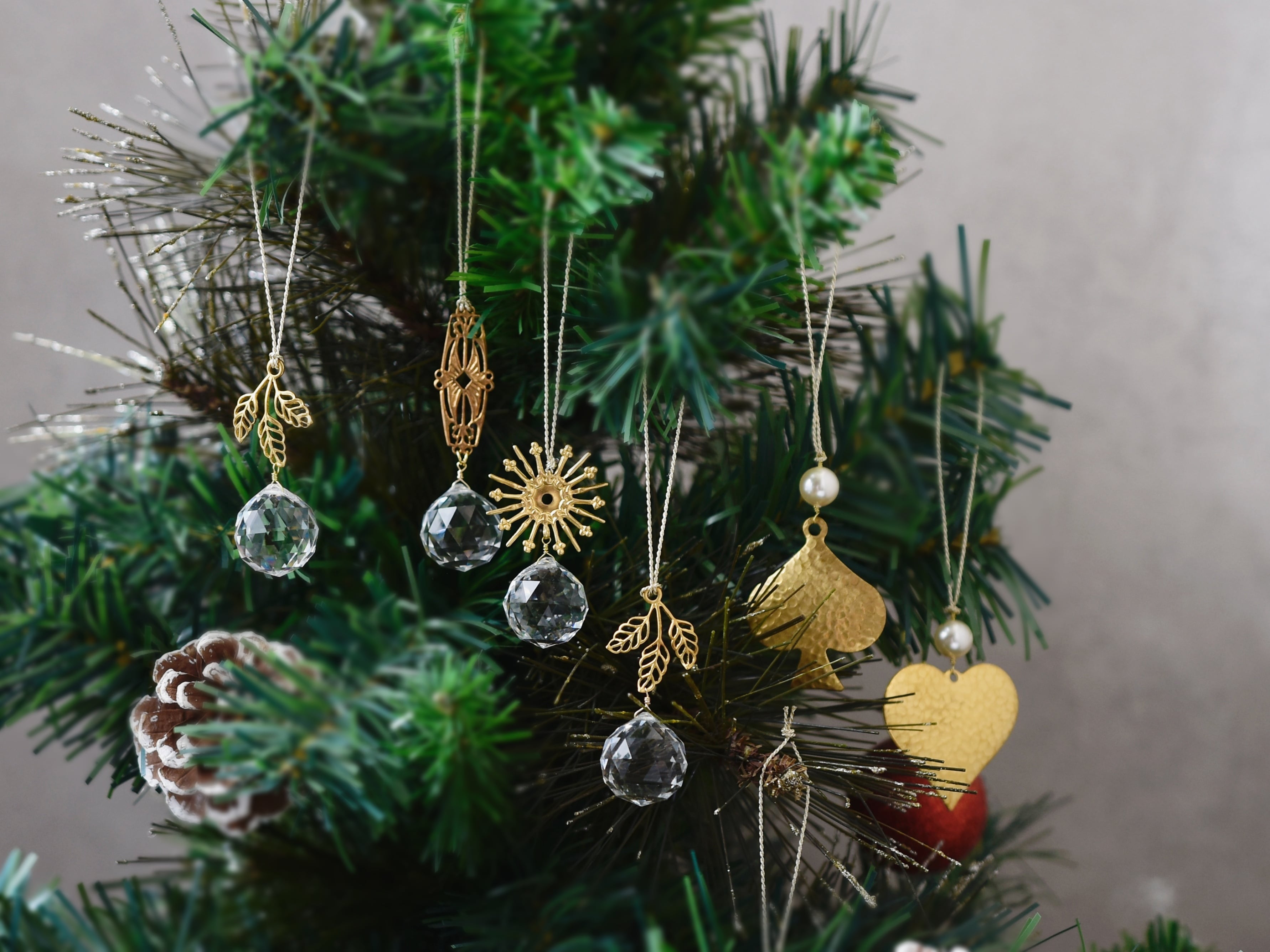 【大人のクリスマスオーナメント】ヴィンテージな真鍮とガラス(サンキャッチャー)②