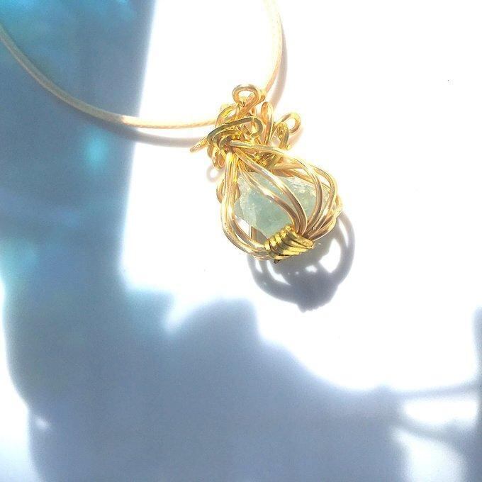 【一点物】✦3月の誕生石✦⋆.·Panier de Aquamarine⋆.·アクアマリンの原石ネックレス·.⋆✦