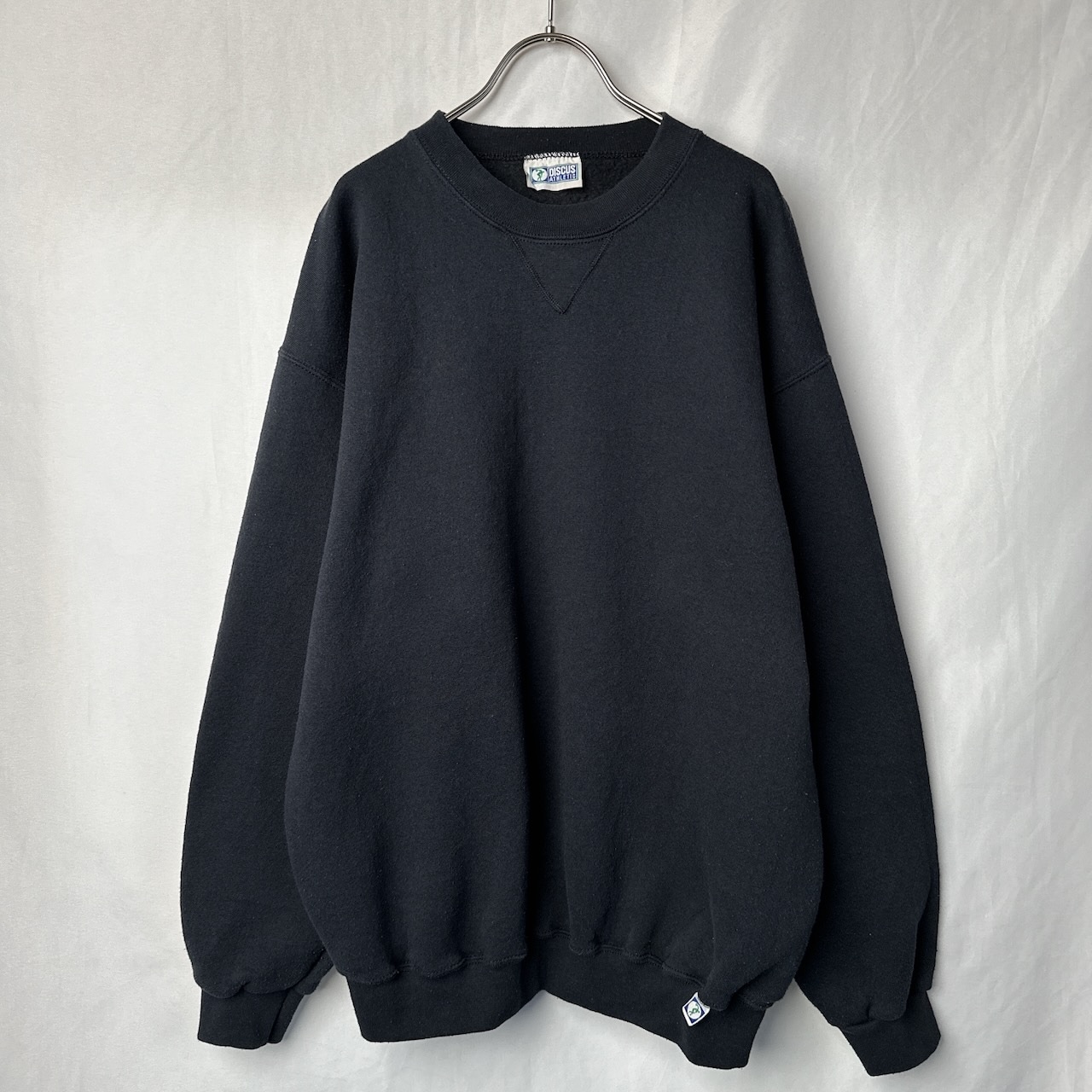 90s DISCUS 無地 スウェット トレーナー 黒 古着