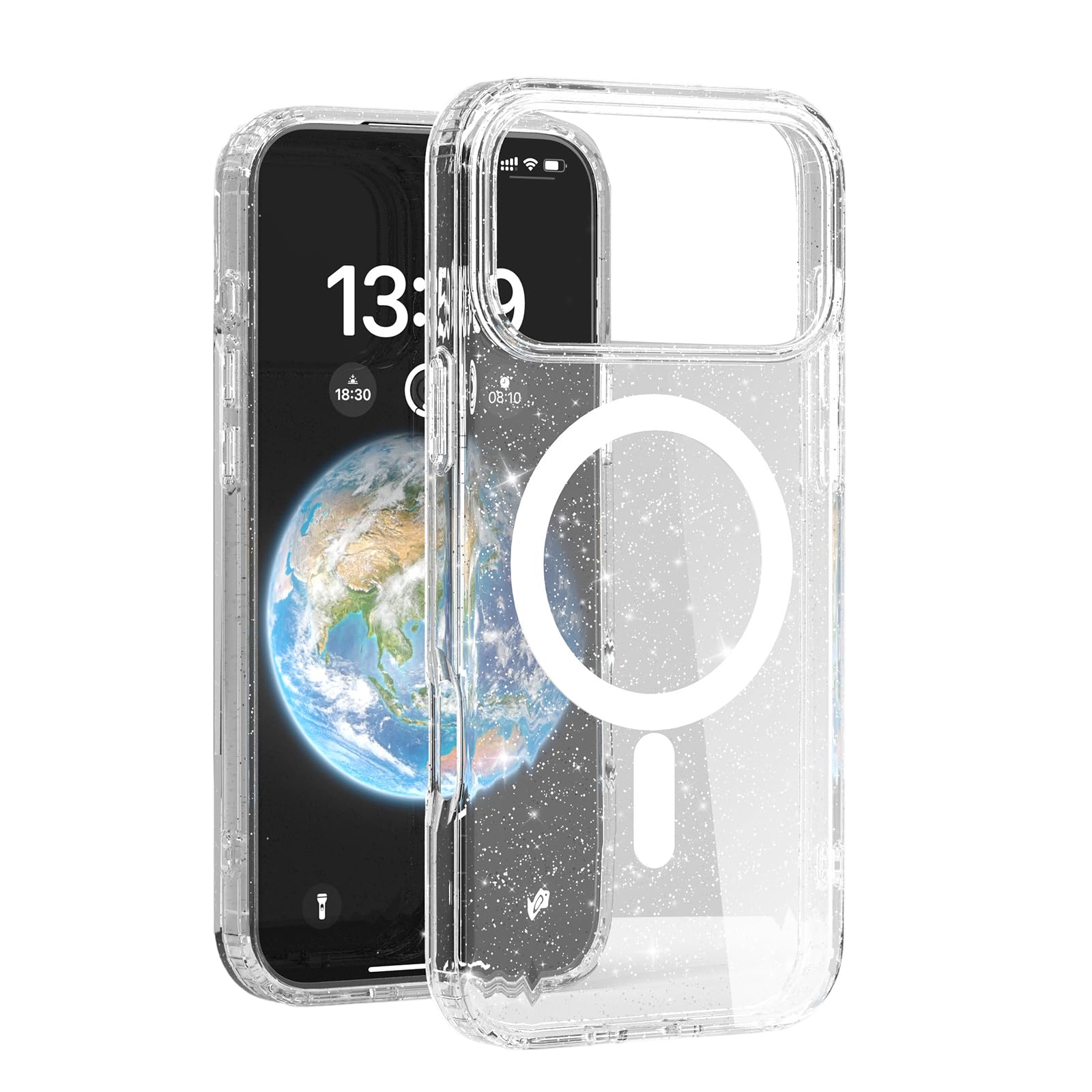 iPhone 18 Pro/iPhone 17 Pro 用 ケース クリア tpu MagSafe対応 マグネット搭載 iPhone18pro スマホケース 独自のプロセスフラッシュチップ加工設計 滑り止め 傷つけ防止 指紋防止 透明 薄型 軽量 黄変防止 全面保護 耐久性 耐衝撃 米軍MIL規格取得 ワイヤレス充電 ストラップホール付き 携帯 アイフォン18Pro スマホケース
