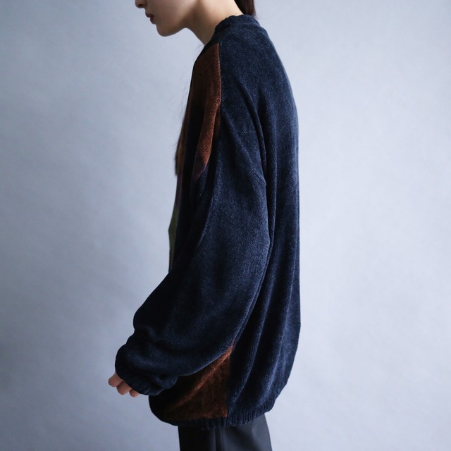 good coloring panel art pattern loose sweater