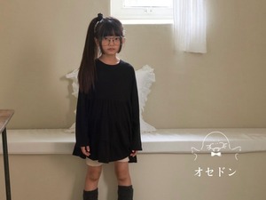 【Banana J】フリルロンT ブラック 80〜120cm 240860