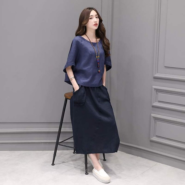 【送料無料】 セットアップ ツーピース ロングスカート Tシャツ ブラウス カットソー ゆったり感 大人女子 大人可愛い オシャレ キュート ST-003AU