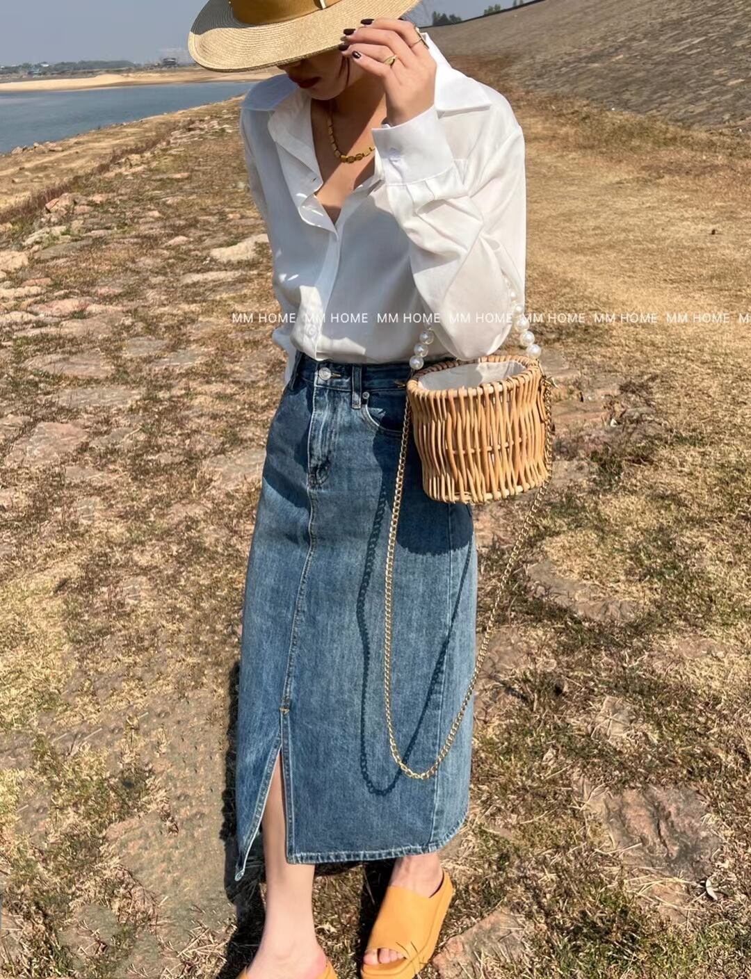 オープンカラーブラウス　AJ42441-906