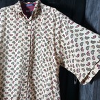 90s TOMMY HILFIGER リネン×コットン　ペイズリーシャツ　半袖シャツ