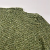 Crocodile クロコダイル ケーブル編み & 畦編み ネップ ウールニットセーター サイズ M /グリーン/メンズ