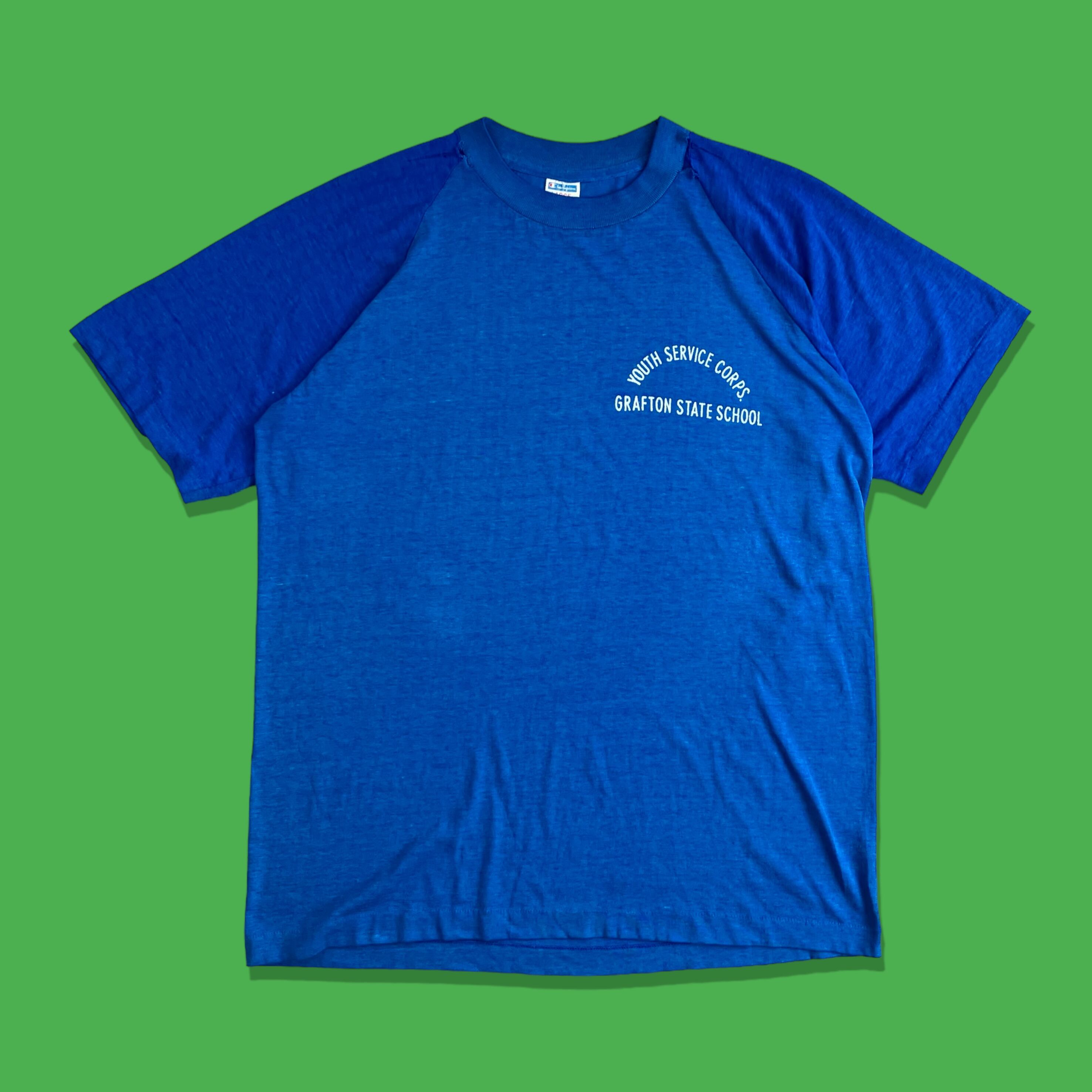 70s Champion YOUTH SERVICE CORPS GRAFTON STATE SCHOOL Raglan T-Shirt