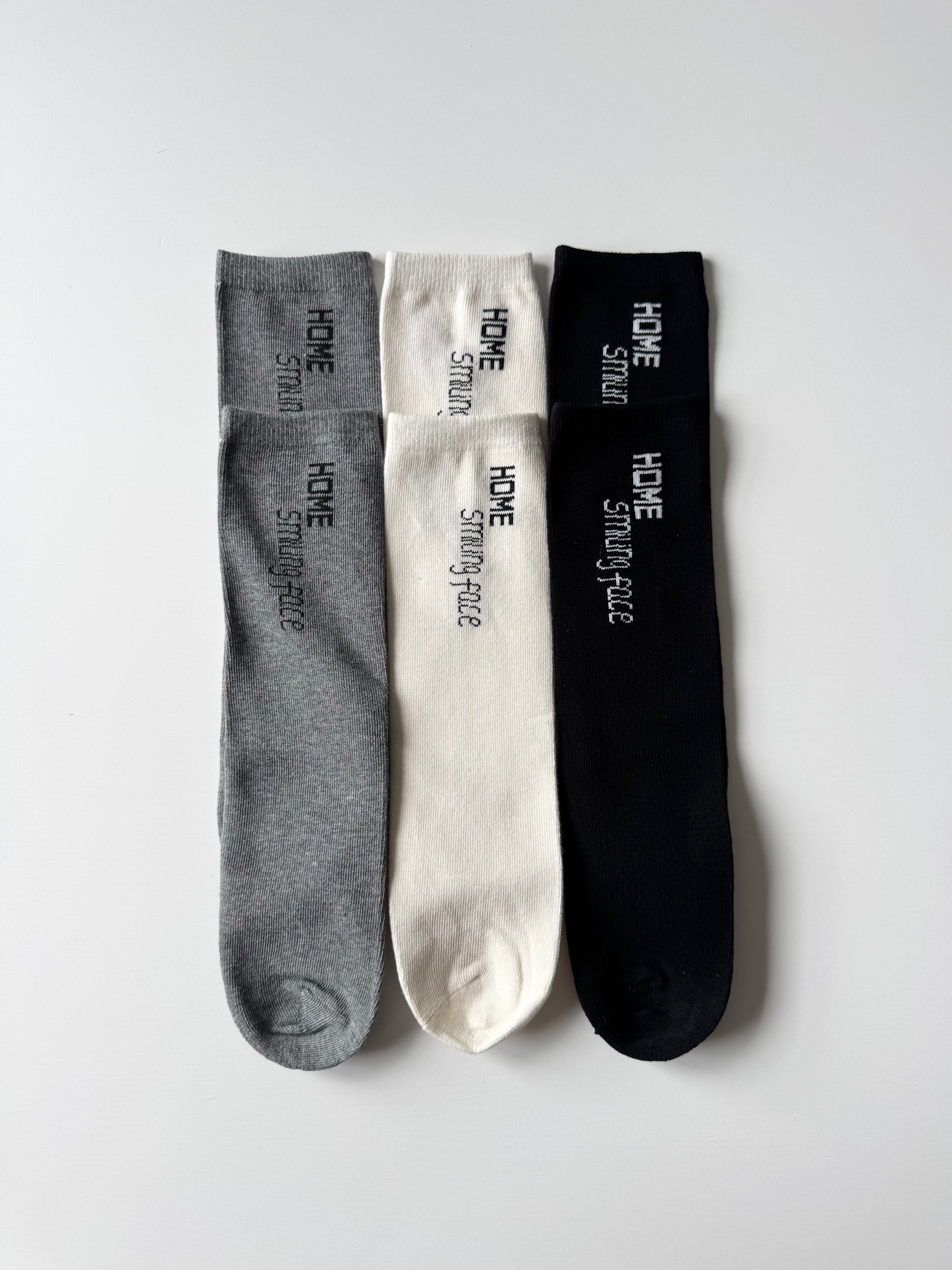 3set HOME smiling face free socks   4190