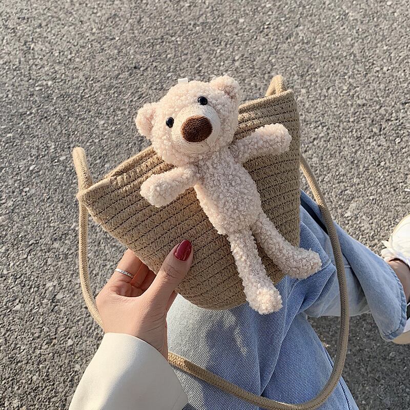 レディースバッグメッセンジャーバッグ2020ニューウェーブサマーストローワイルドショルダーバッグインエインバケットバッグ Tiancai_Wing_Bag5854794