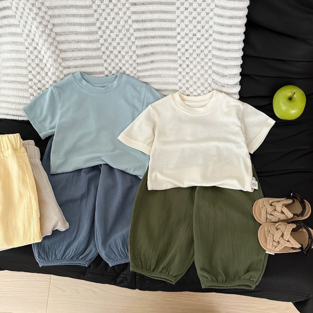 【BABY】コットン無地ゆったりバルーンロングパンツ - 10
