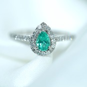 パライバトルマリン ブラジル産 リング 0.38ct D0.34ct pt900
