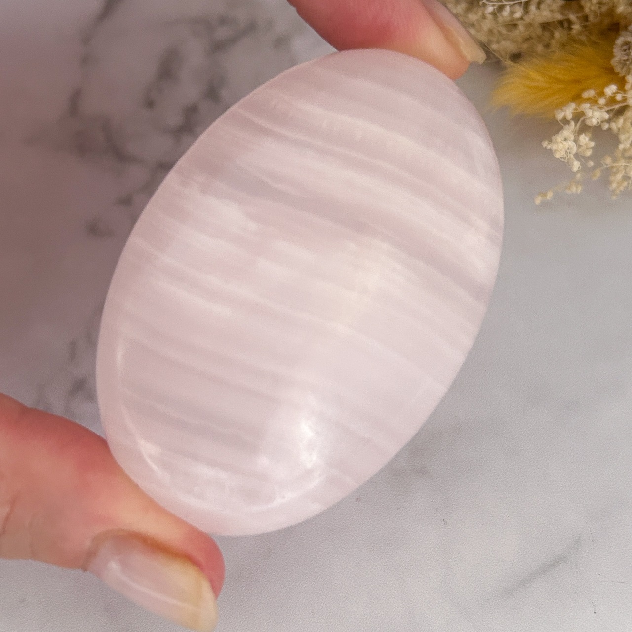 ピンクカルサイト パームストーンA