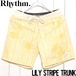 ボードショーツ ハーフパンツ ショーツ Rhythm リズム LILY STRIPE TRUNK 0124M-TR0328