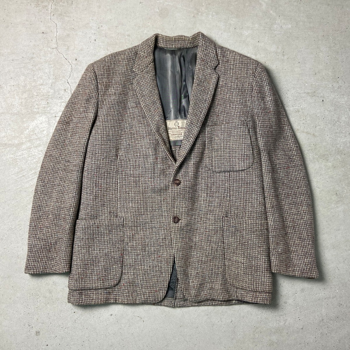 古着 ハリスツイード Harris Tweed ウールテーラードジャケット カナダ  
