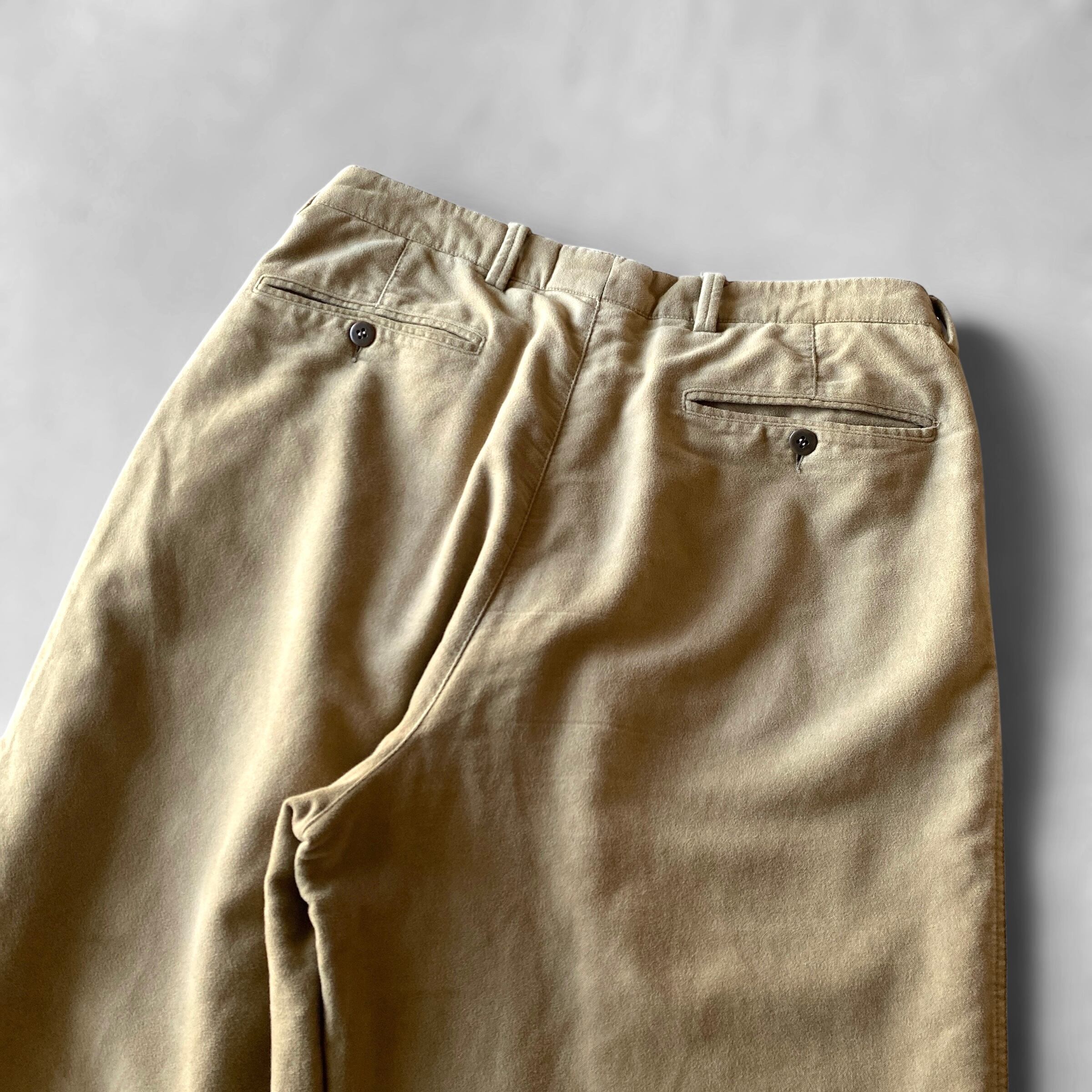 80s90s GIORGIO ARMANI LE COLLEZIONI cotton moleskin 2tuck trousers