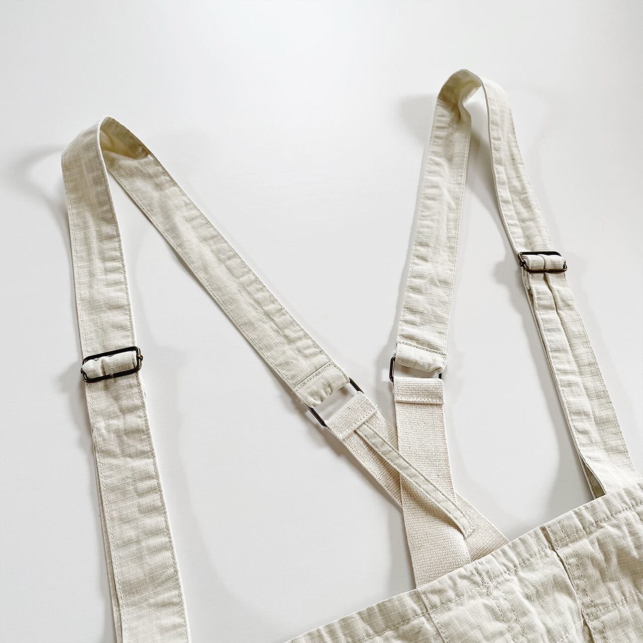 Ripstop suspenders pants (light-beige)