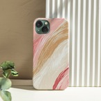 受注生産 iPhoneケース ピンクとベージュのやわらかマーブル｜紙マーブリング MARB055B