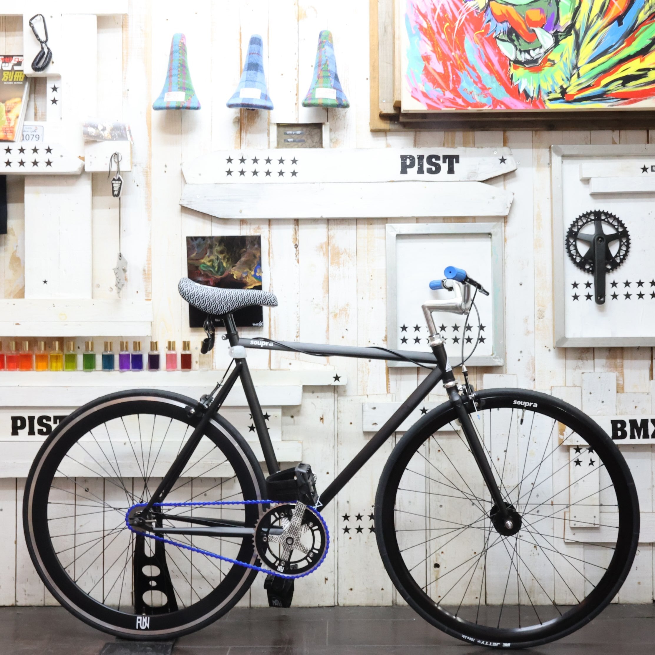 FUN 700C SOUPRA クロモリ マットブラック ピストバイク シングル  