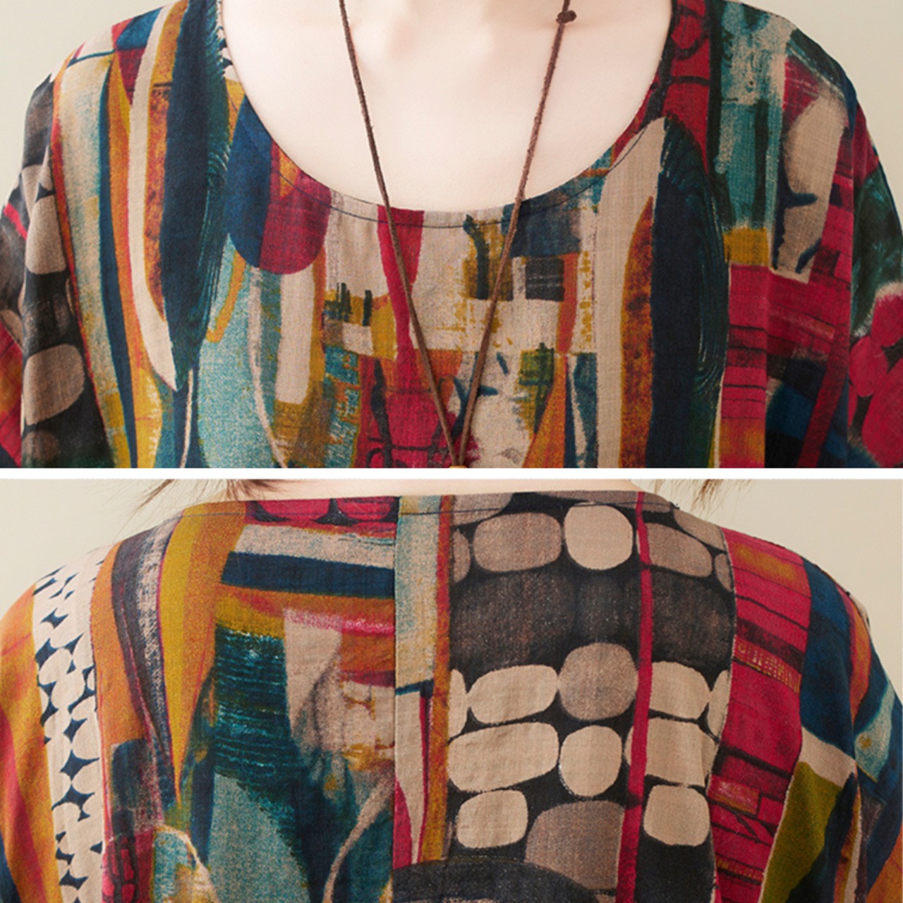 Vintage Pattern Loose Dress / ヴィンテージ パターン ルーズ ワンピース