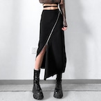 zip slit slim skirt / l0880