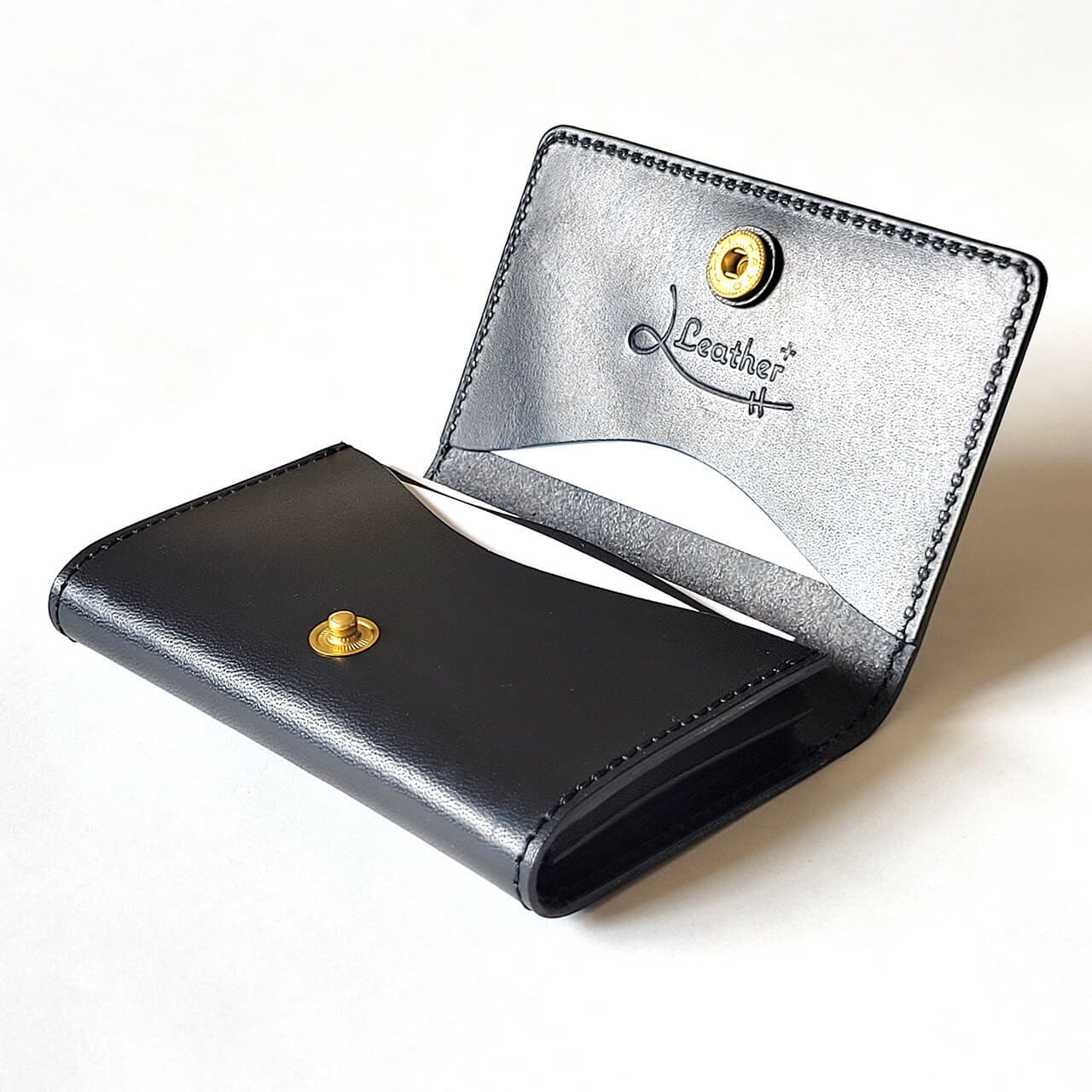 大容量名刺入れ ブラック【受注製作】 | Leather+