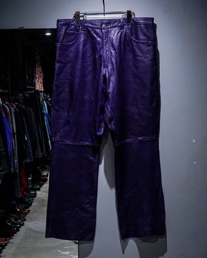 【add (C) vintage】Vivid Purple Vintage Loose Leather Pants