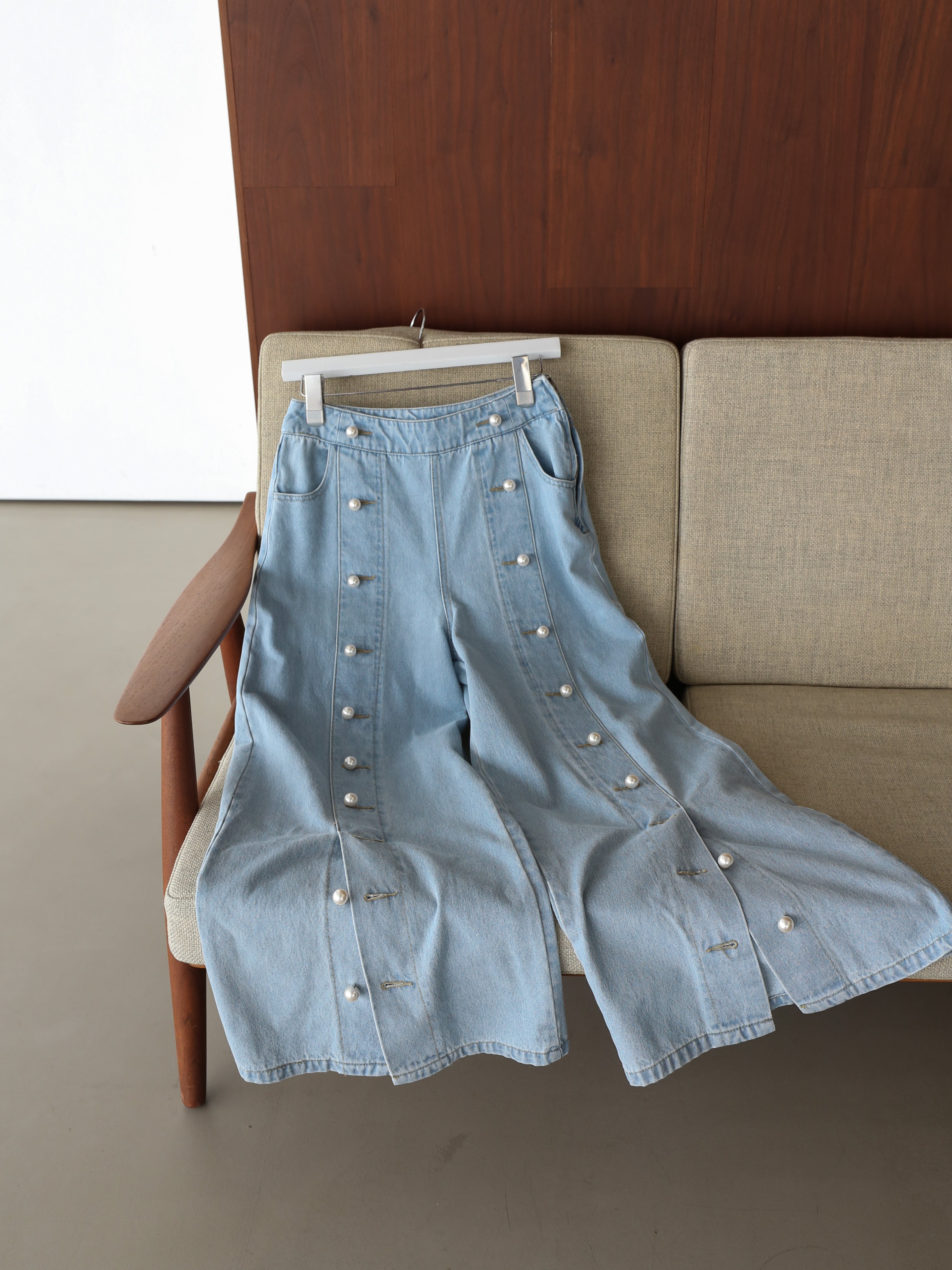 pearl button baggy denim（light blue） | Katrin TOKYO