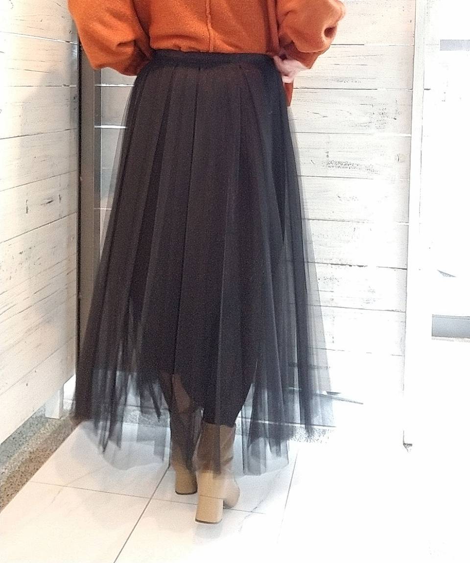 マラソン限定！ポイント5倍 ミラオーウェン ランダムプリーツチュール