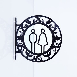 ツケレルン（1wayピクトサイン）軽量 アクリル 突き出し 看板 （鳥 02 男女トイレ-サイン）1way-0040