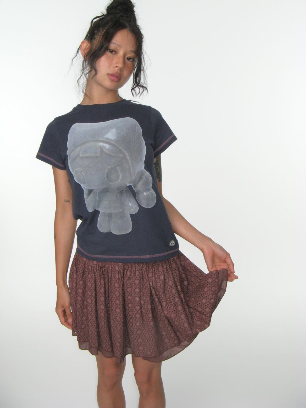 スカート Coyseio FLOWER PUNCHING SKIRT BURGUNDY COYSEIO] FLOWER PUNCHING SKIRT BURGUNDY 正規品 韓国ブランド