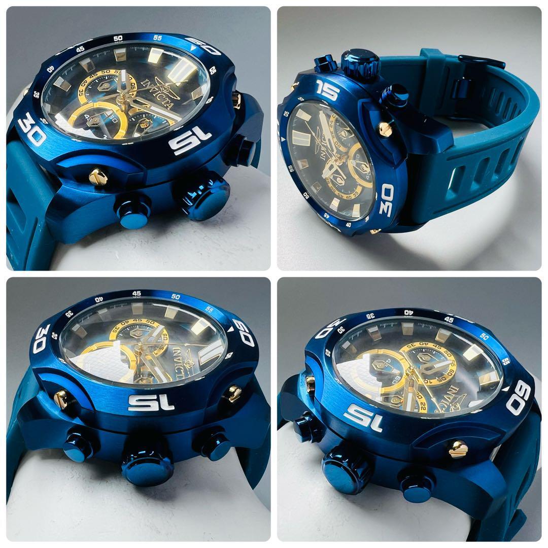 インビクタ】ブルー/メンズ腕時計/新品/45㎜/クォーツ/Invicta