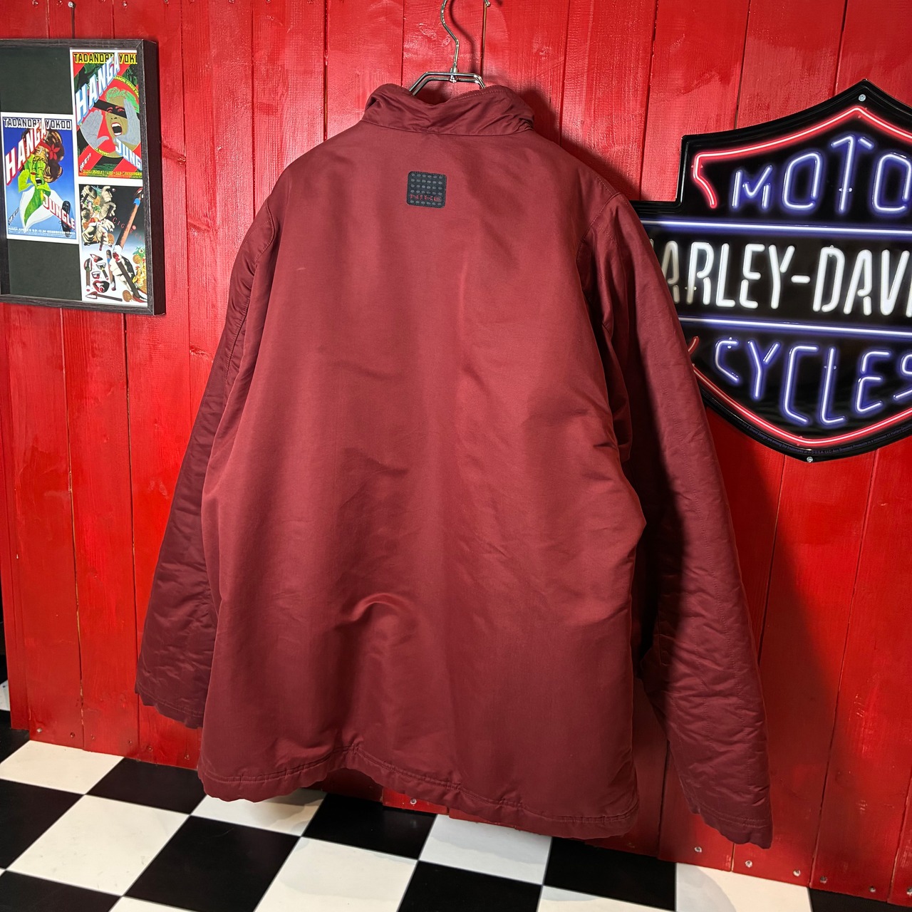 【00s NIKE / ダブルジップ ナイロンジャケット】バーガンディ テック系アウター