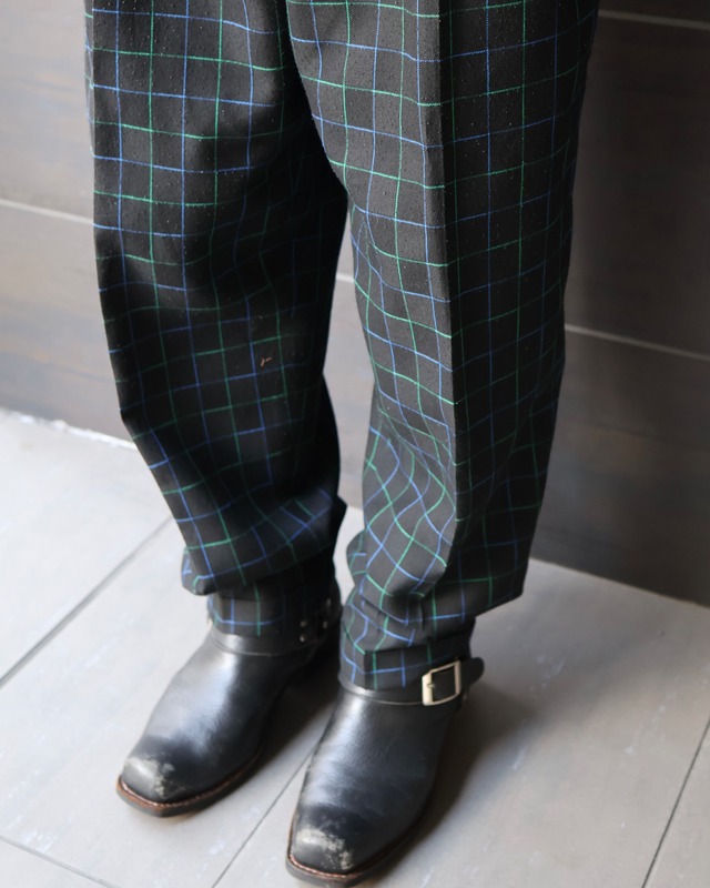 Color Check Balloon Silhouette Pants