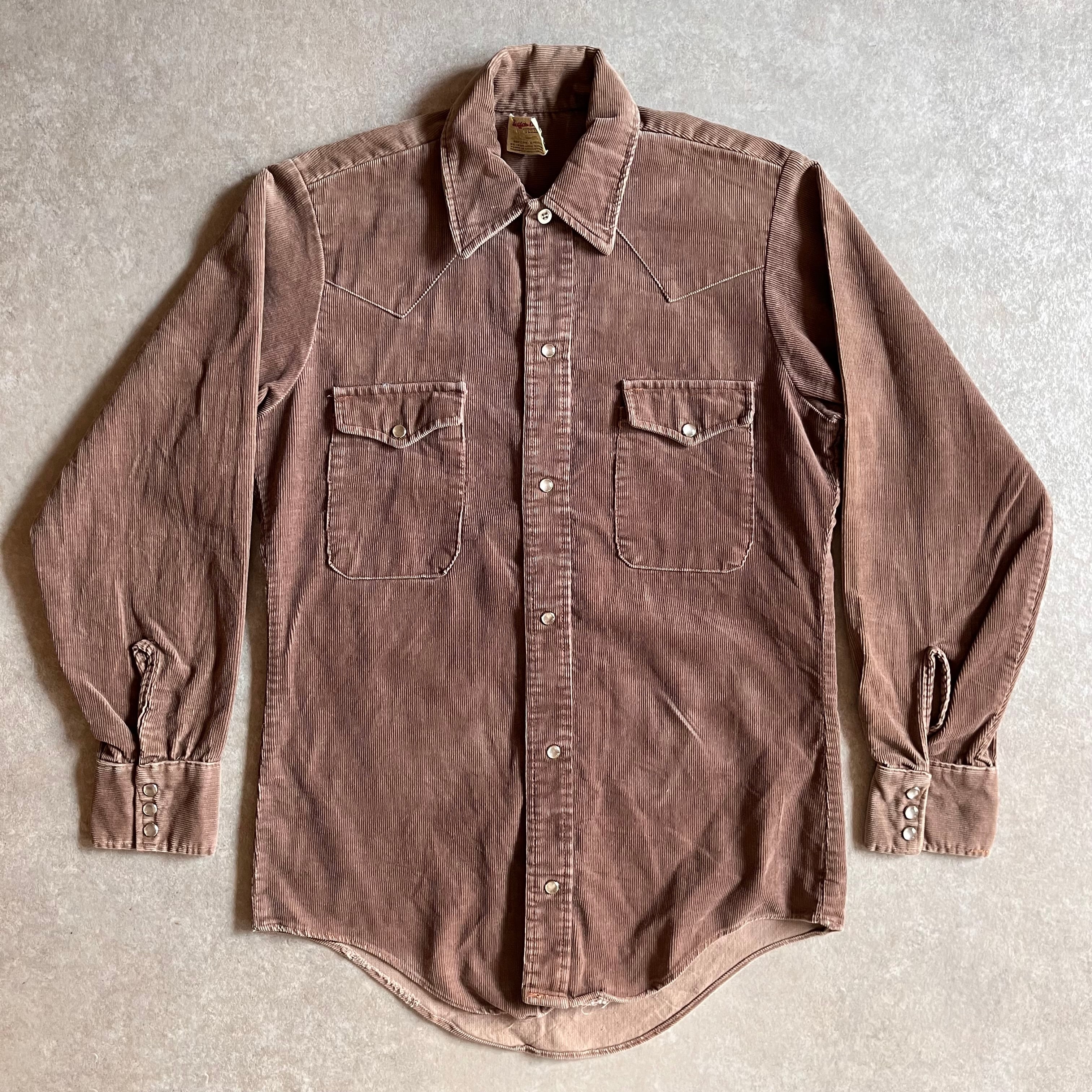 1970s Buffalo Bill Western L/S Corduroy Western Shirts L Made in USA