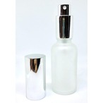 香水アロマ フロスト遮光瓶 スプレーボトル 30ml 精油 エッセンシャルオイル 【シルバー キャップ付き】
