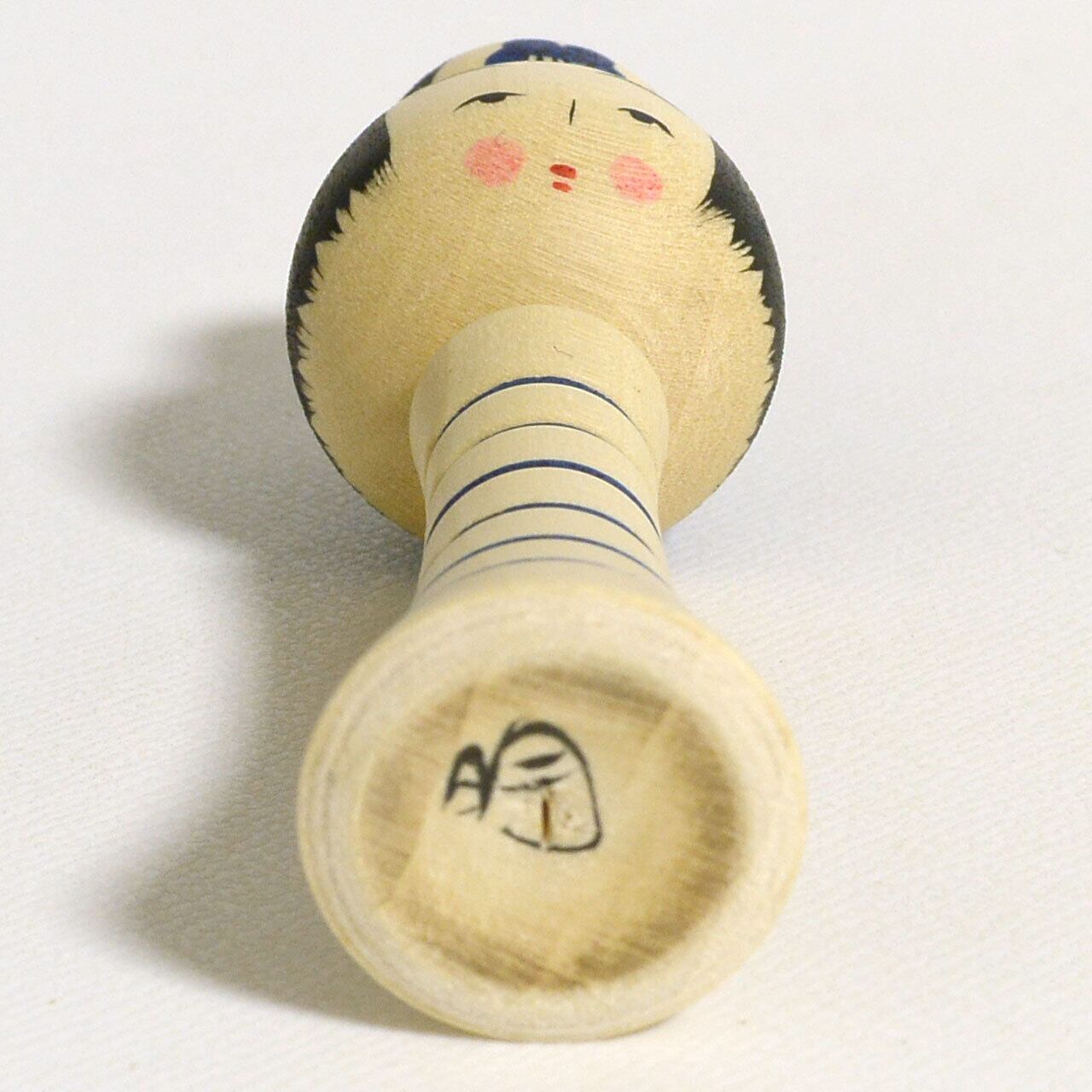 青のこけし（青のシリーズ） 約2寸 約6cm 鈴木明 工人（作並系）#2286