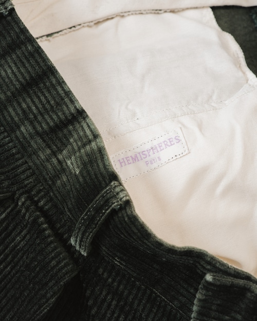 [80’s] “HEMISPHERES Paris” Wide Corduroy 2-Pleat Trousers (Made in France)
