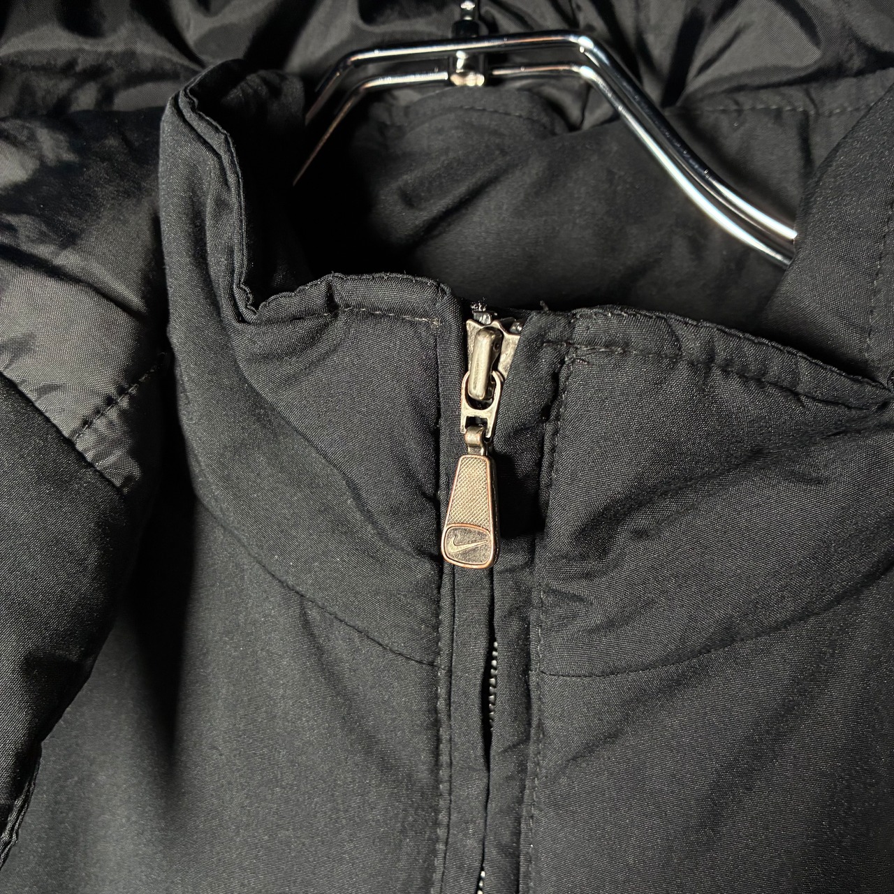 00s NIKE 中綿ナイロンジャケット 黒 取り外しフード ナイキ