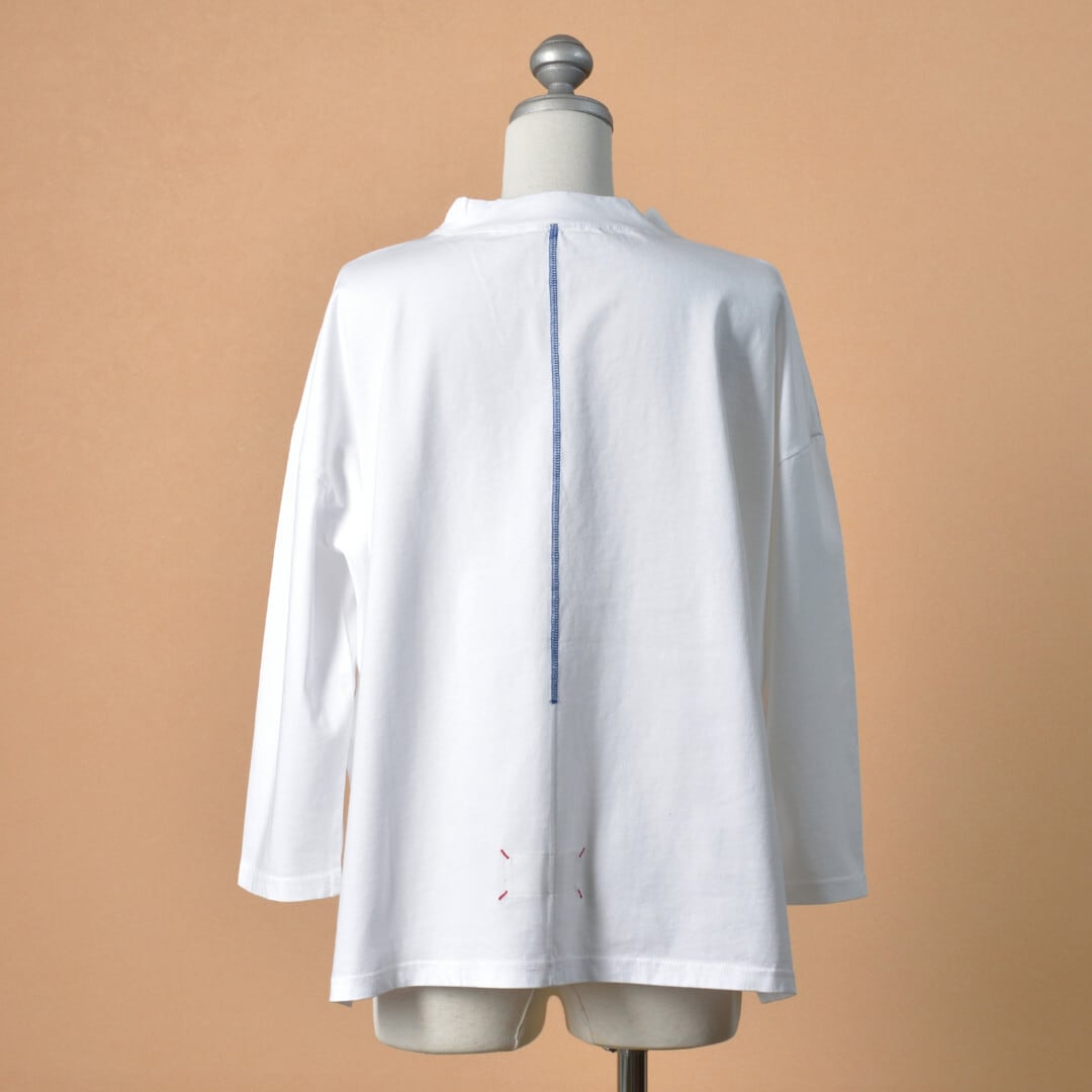 快晴堂 カイセイドウ ワークポケット8分袖Tシャツ・オフホワイト