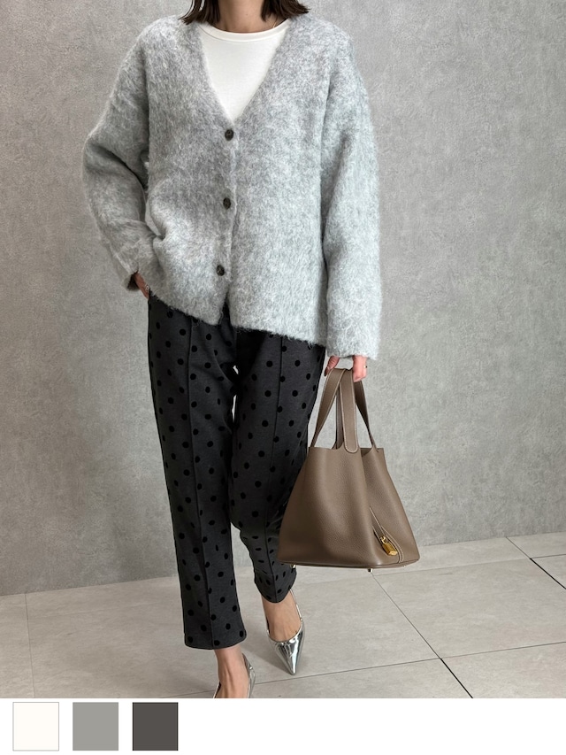 (再入荷)モヘアタッチカーディガン