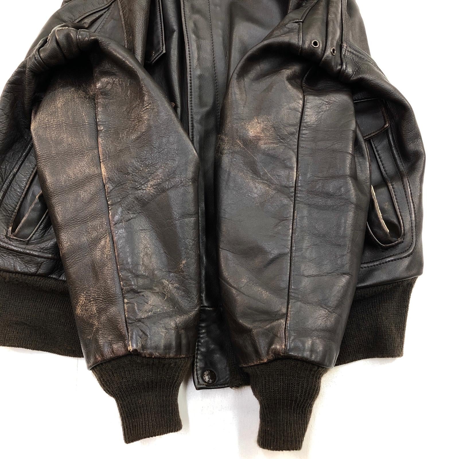 SCHOTT ショット 70- 80年代 USA製 684SM レザーフライトジャケット 襟