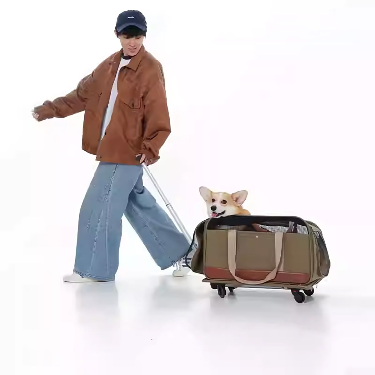 BELLO 軽量折りたたみペットベビーカー/犬用カート 屋外用四輪