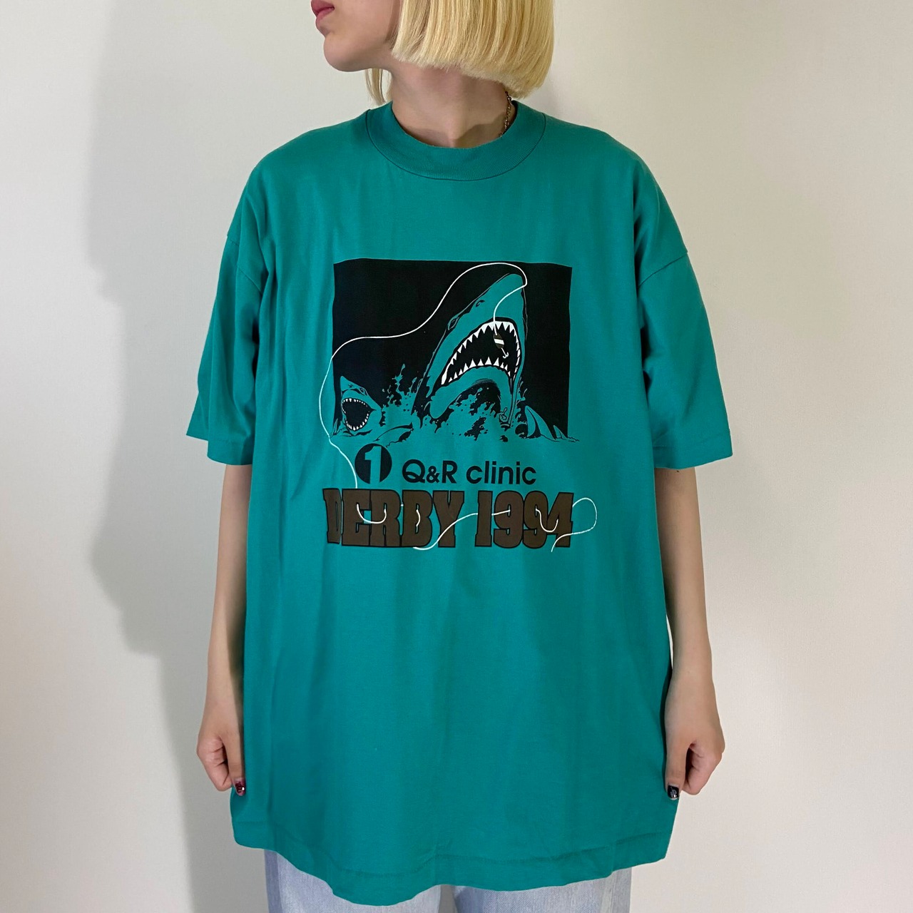 USA製 90年代 ”DERBY 1994” サメ アニマル プリントTシャツ メンズXL 