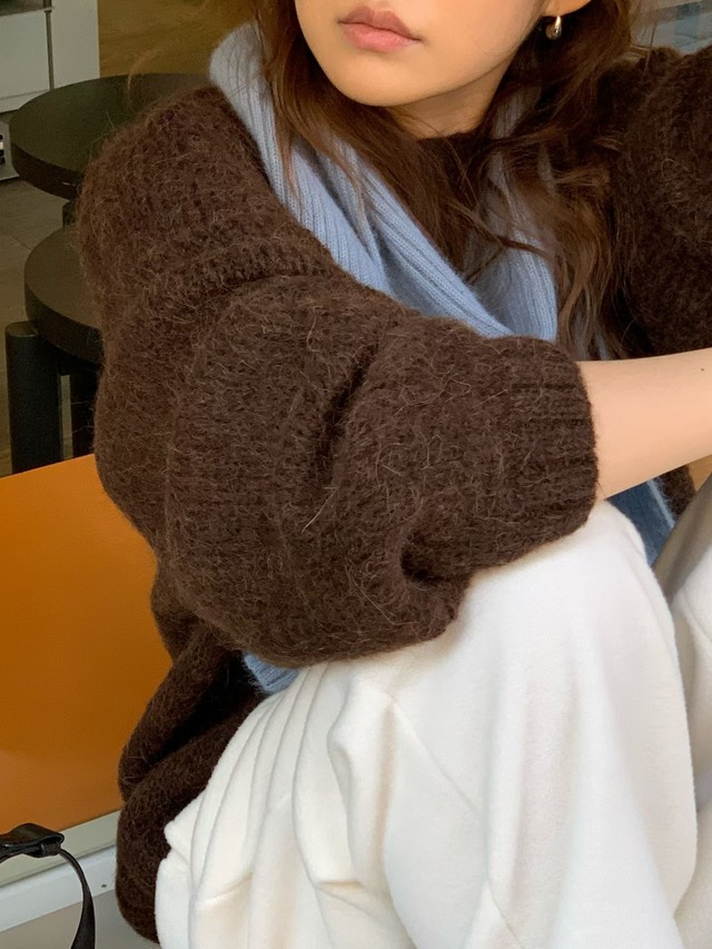 (予約) verveine / Balloon alpaca oversized pullover knit 3color