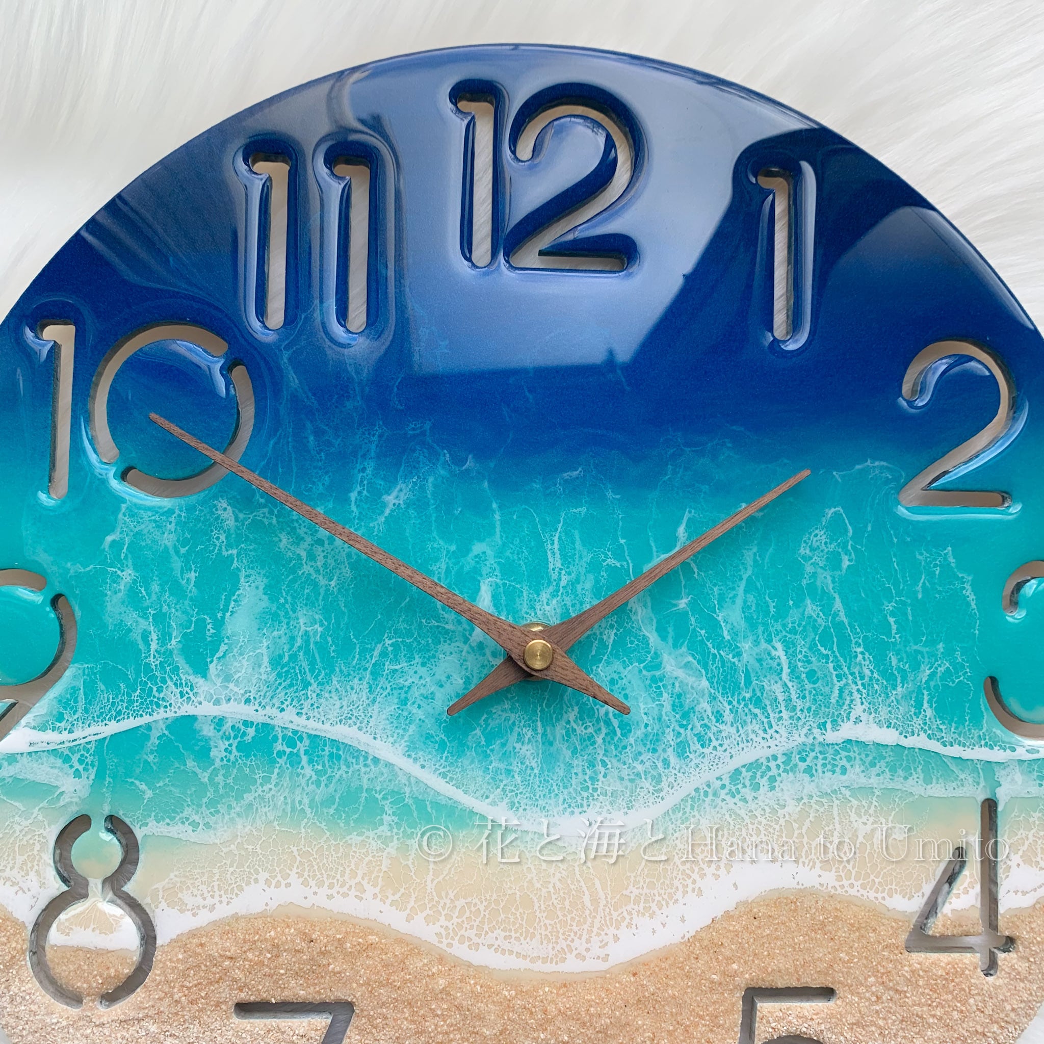 スイーツ柄 ブルー circle clock リバー レジンアート 海 時計 | www